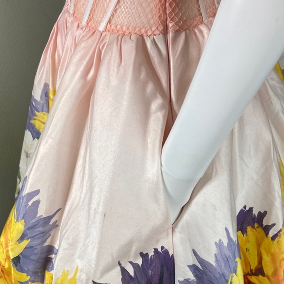 Floral Strapless Dress in Pink - Picture 9 of 16